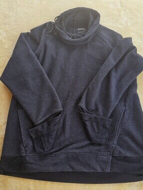 Simms Women's Charcoal Textured Funnel-Neck Pullover